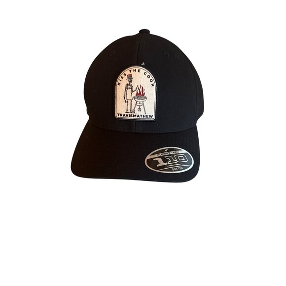 NWT Travis Mathew "Kiss The Cook" Adjustable Black Baseball Cap - Picture 1 of 7